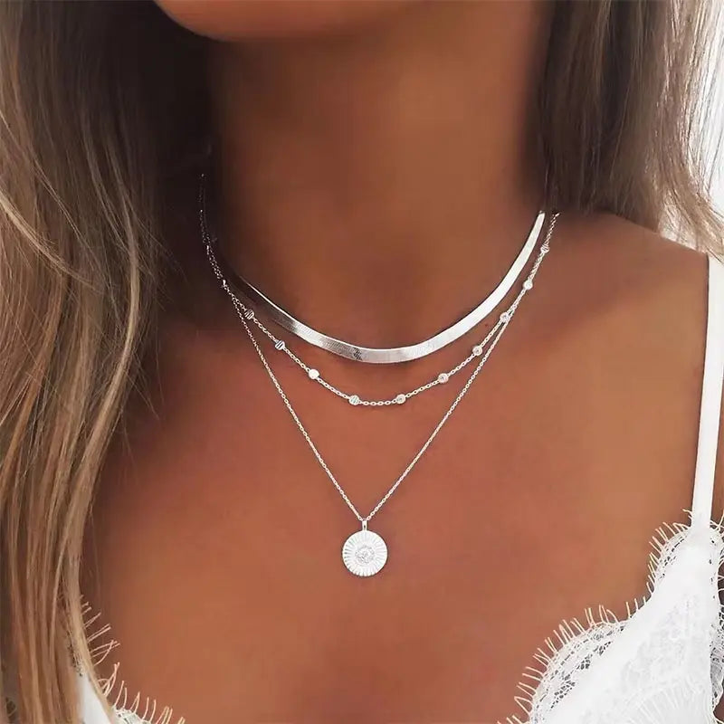 Silver Necklace Set