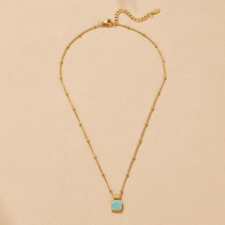 Lucia Necklace with Green Pendant