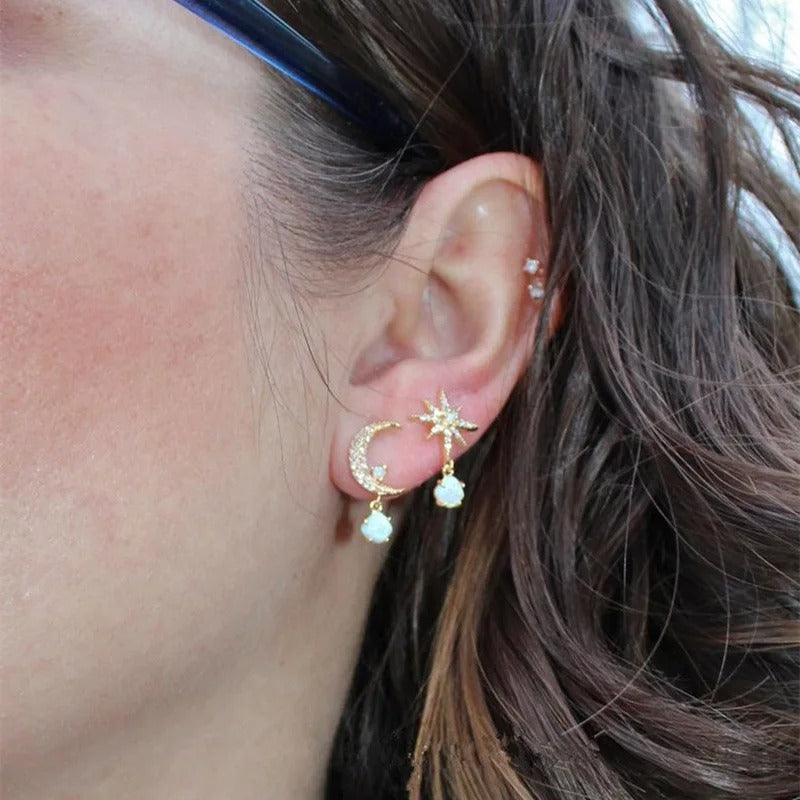 Classic Pearl Star Earrings