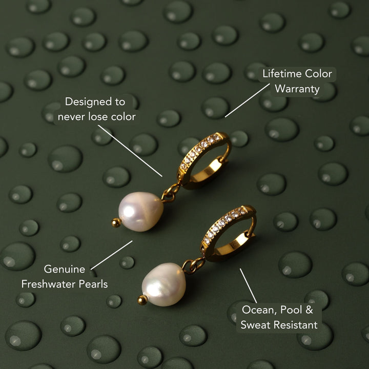 Pearl Hoop Earrings