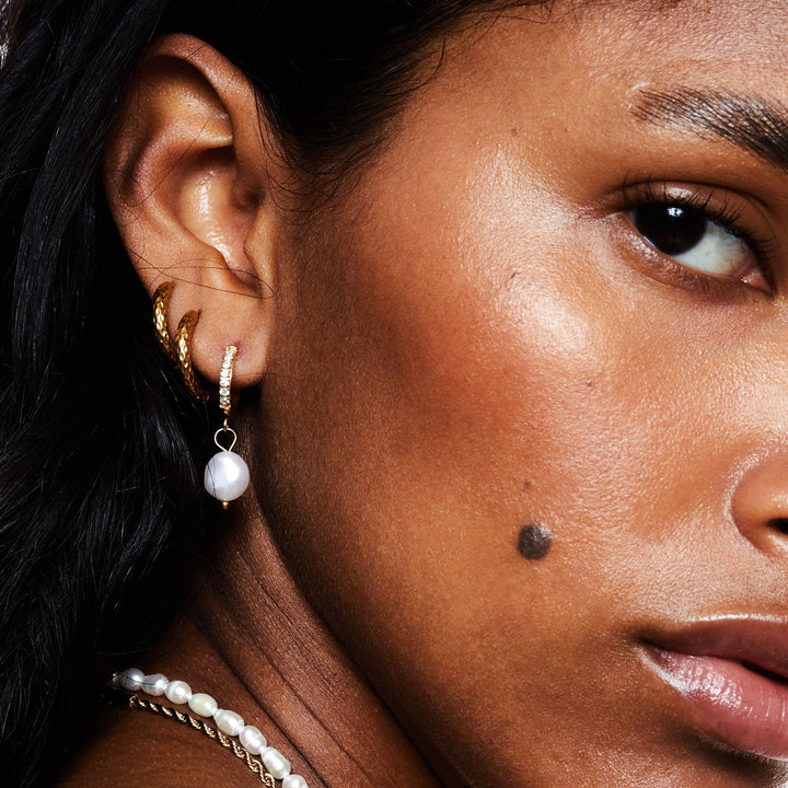 Pearl Hoop Earrings