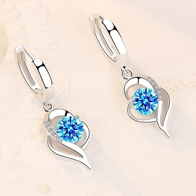 Sparkling zirconia earrings in silver