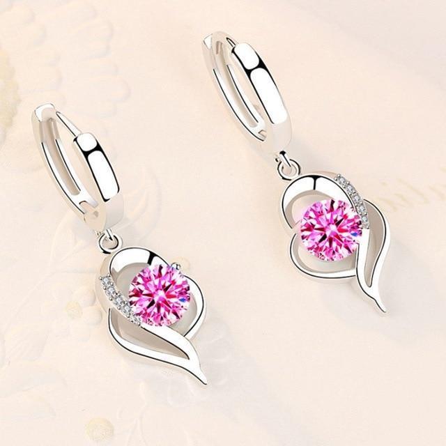 Sparkling zirconia earrings in silver