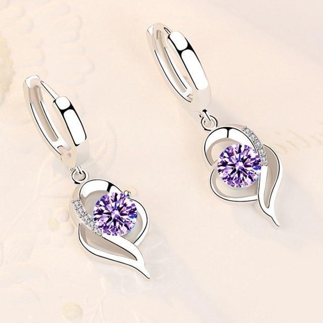 Sparkling zirconia earrings in silver