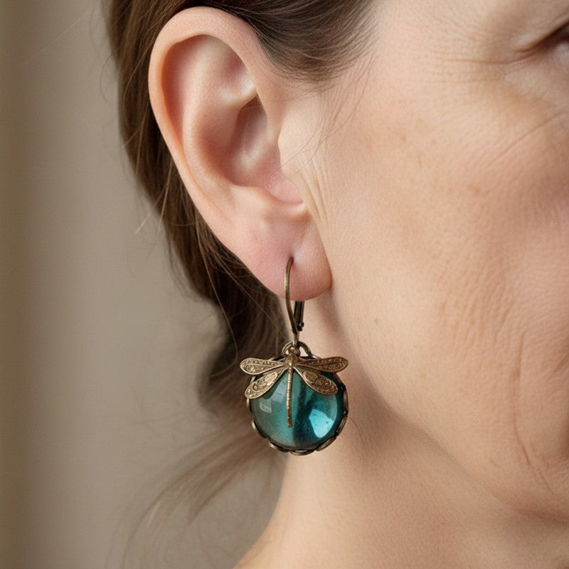 Ethereal Dragonfly Drop Earrings